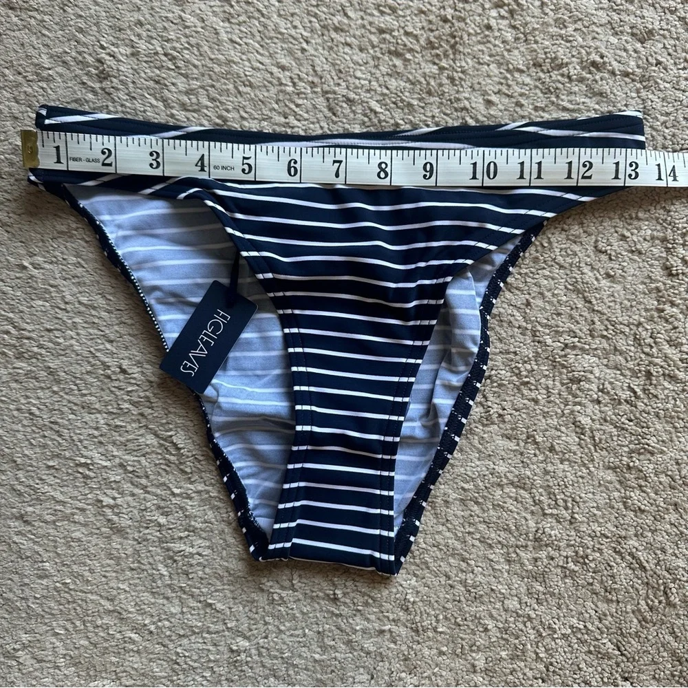 NWT Figleaves Womens Cast Away Classic Brief UK size 8 navy/white stripe